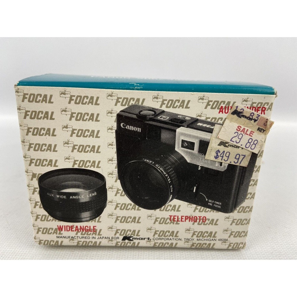 Auxiliary Lens Set For Canon Sure Shot Vintage NOS Wideangle & Telephoto